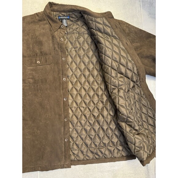 Architect Brown Microfiber Shirt Jacket Quilted Insulated Men's XL - EUC - Picture 6 of 9